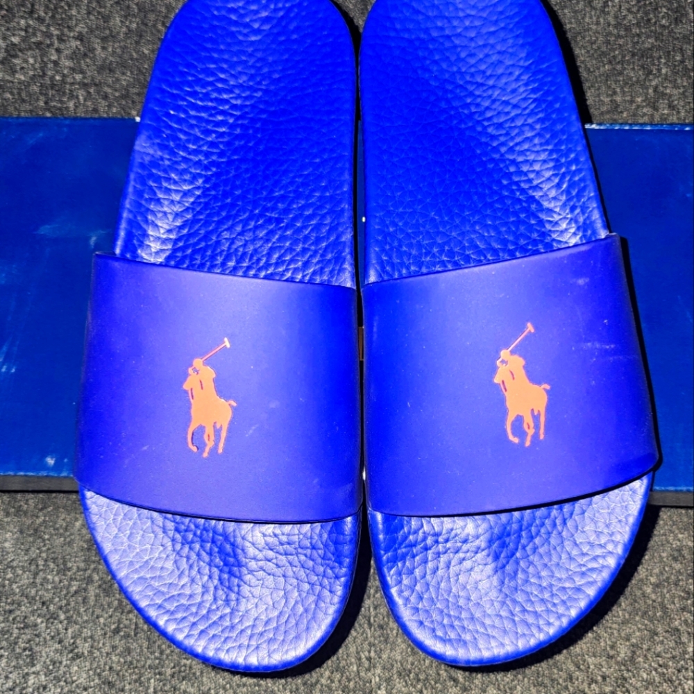 Men polo signature slide size 8 blue